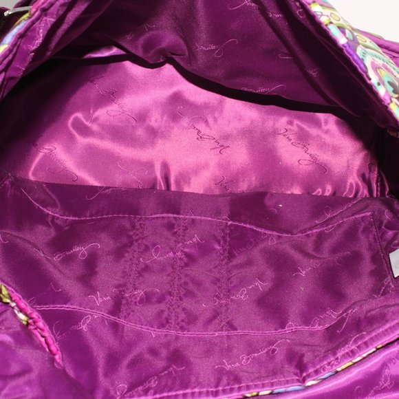 Vera Bradley Purple Heather Berry Pattern Travel Diaper Crossbody Tote Purse Bag - Picture 3 of 6